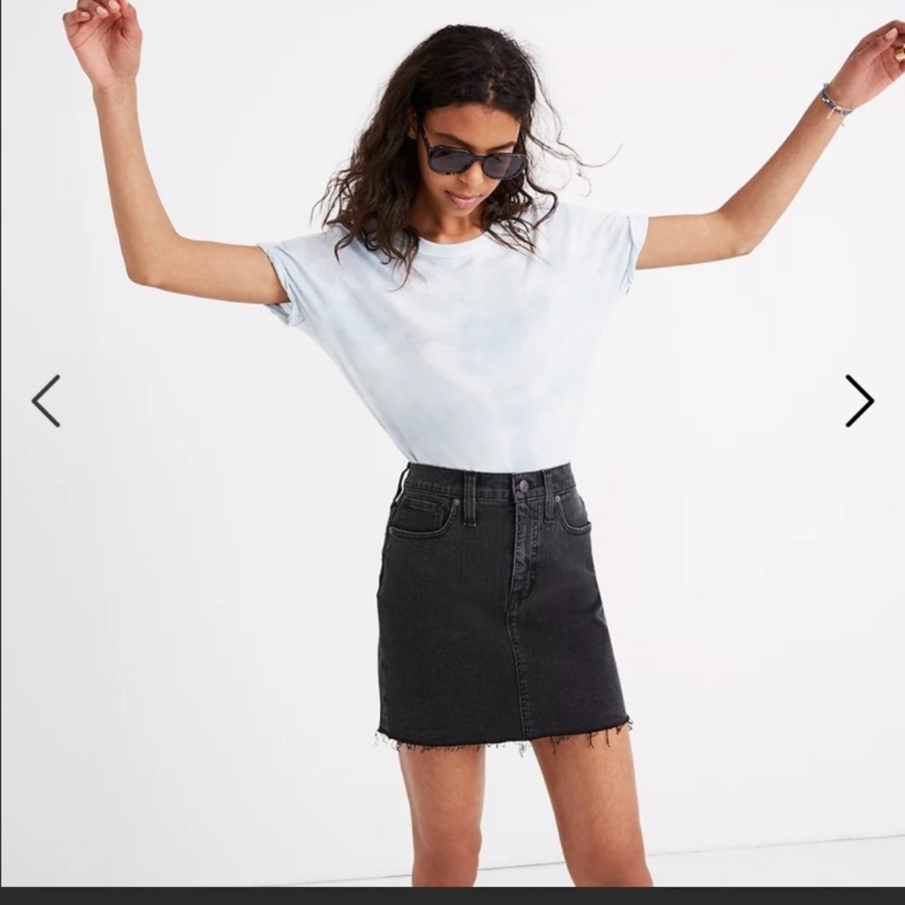 Madewell mini black denim skirt